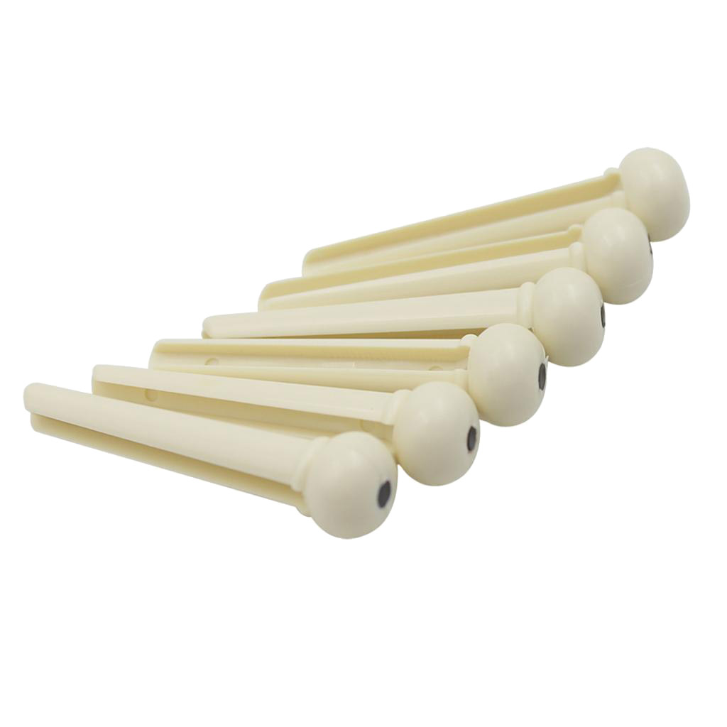 6 Pieces Wood Bridge Pins Guitar String Pegs for Acoustic Folk Guitar Parts