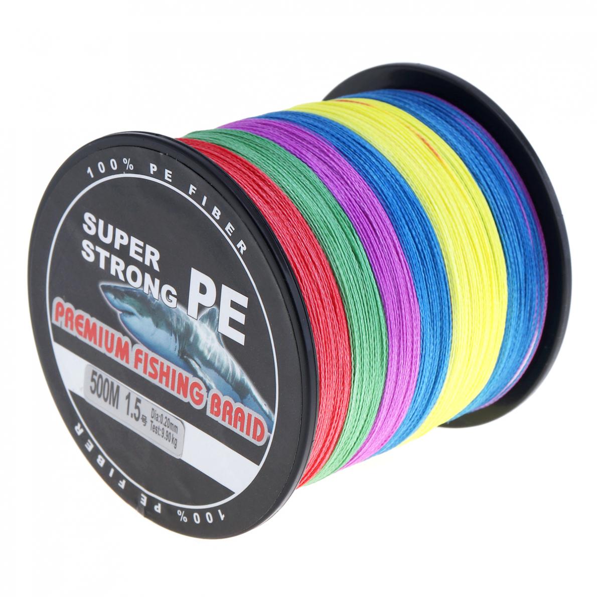 Linha de Pesca Corda de Pesca Multicolorido Super Forte Fios Tece pe Trançado Multifilamento 500m 4 7 Linhas de pesca
