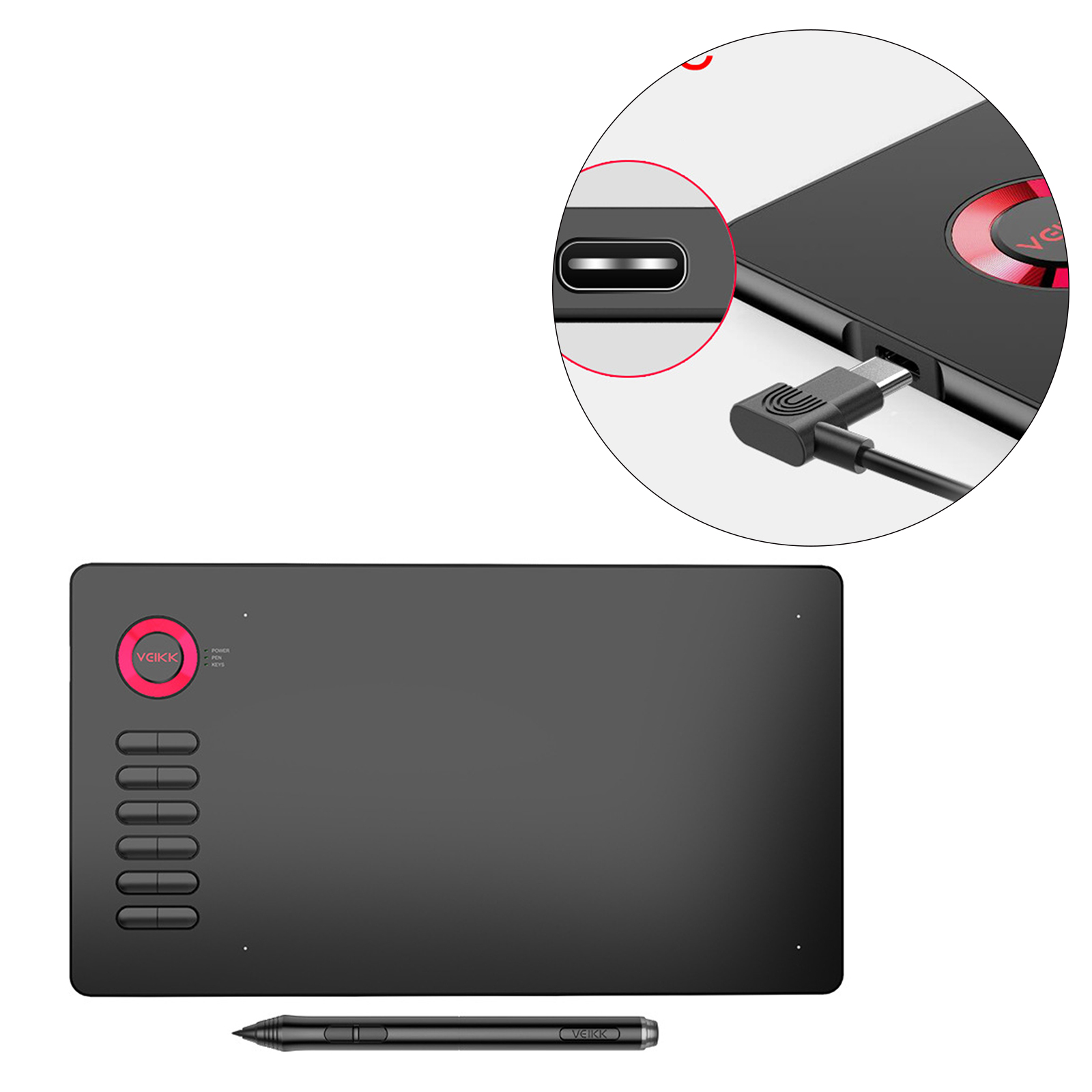 Graphics Drawing Tablet 10x6 inch Support Tilt Function Pen Tablet for MAC/Android/Windows for Drawing Learning Online Classes