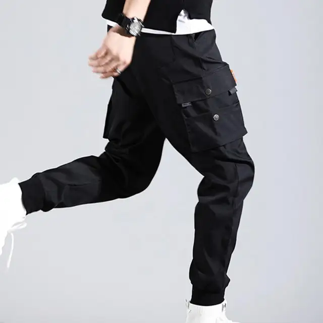 Men's Casual Cargo Pants Woven Multi-pocket Slim Street Style Trousers -  AliExpress