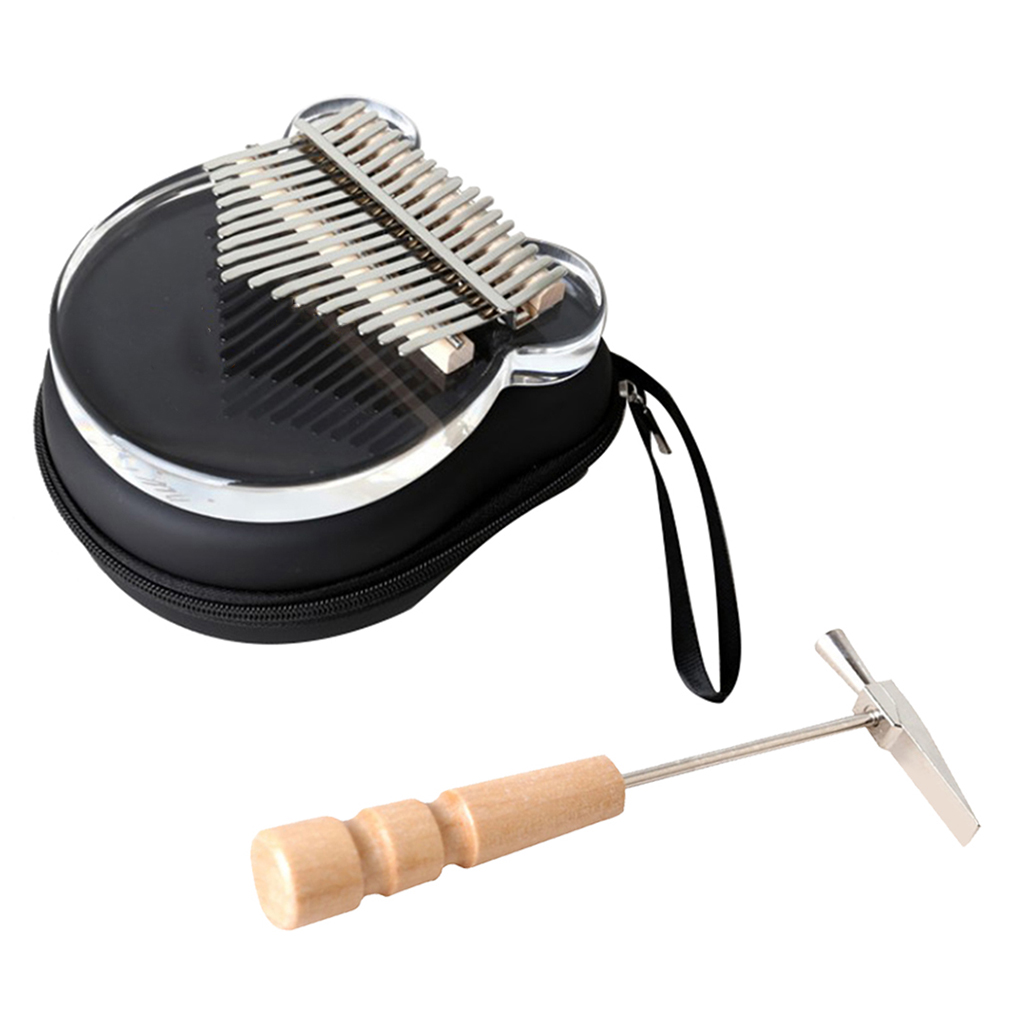 17 key kalimba board with clear acrylic transparent thumb piano case