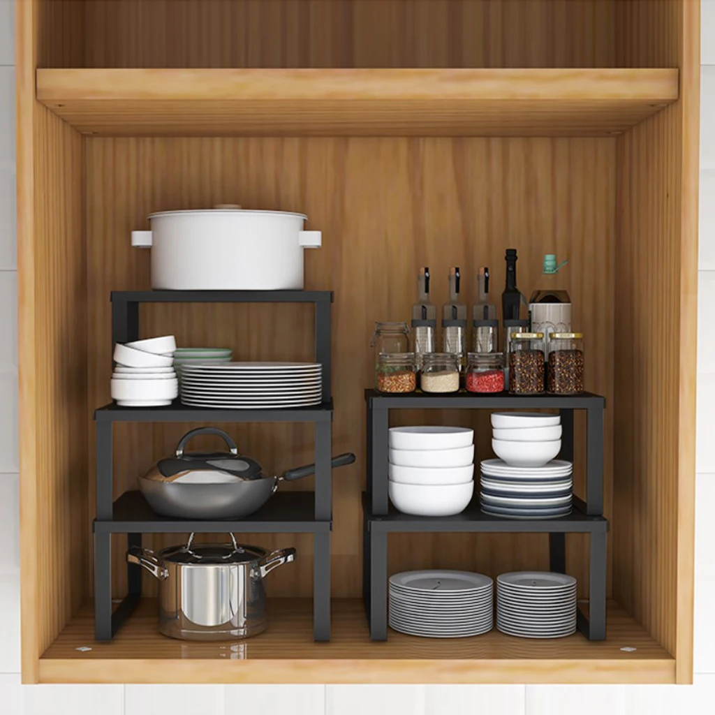 Storage Rack Kitchen Space Organizer Saving Space Simple Style Square Design for Everywhere