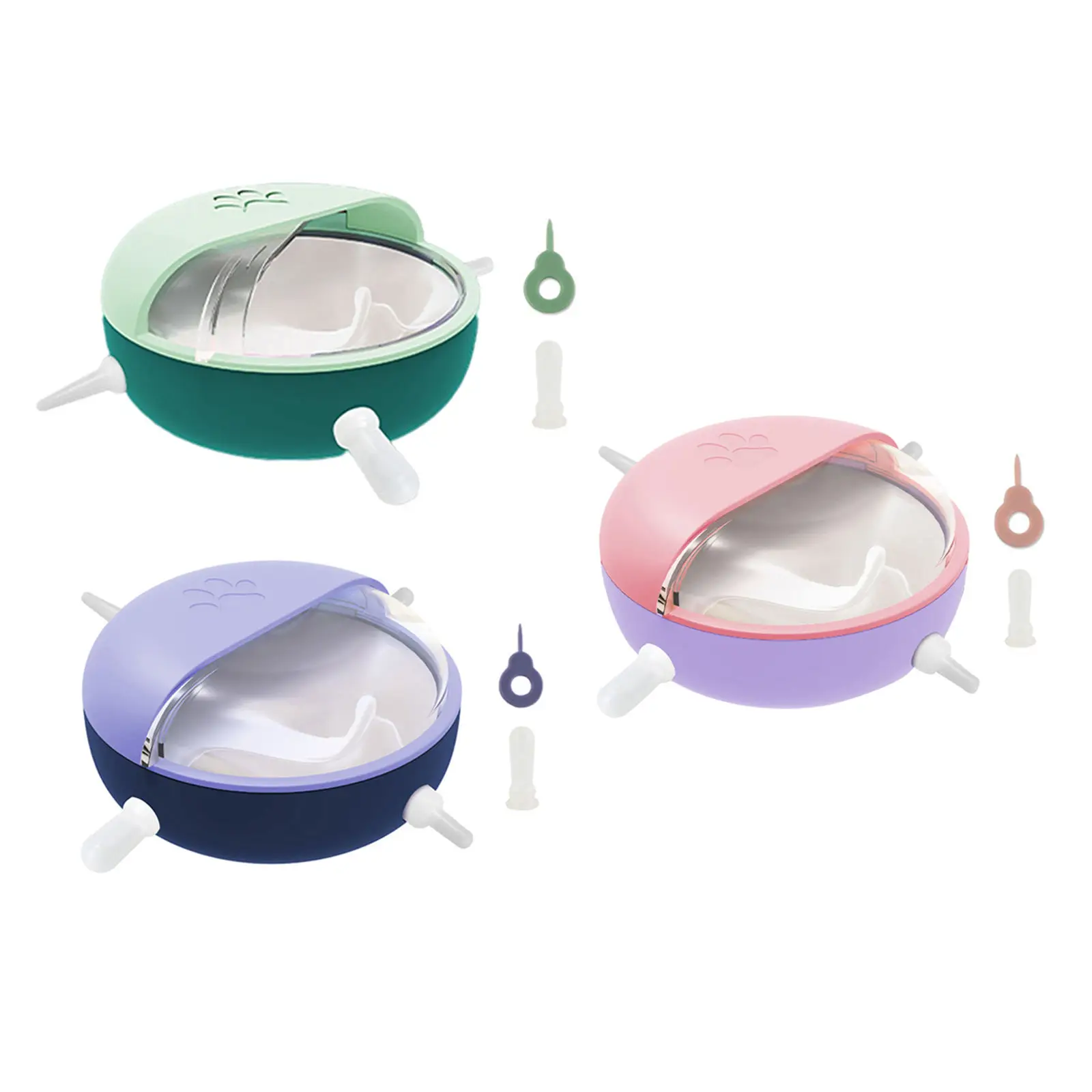 Pet Milk Feeding Bowl with Silicone Nipples Puppy Feeder Silicone Non Slip Nipple Feeder for Dog Baby Pet Puppy