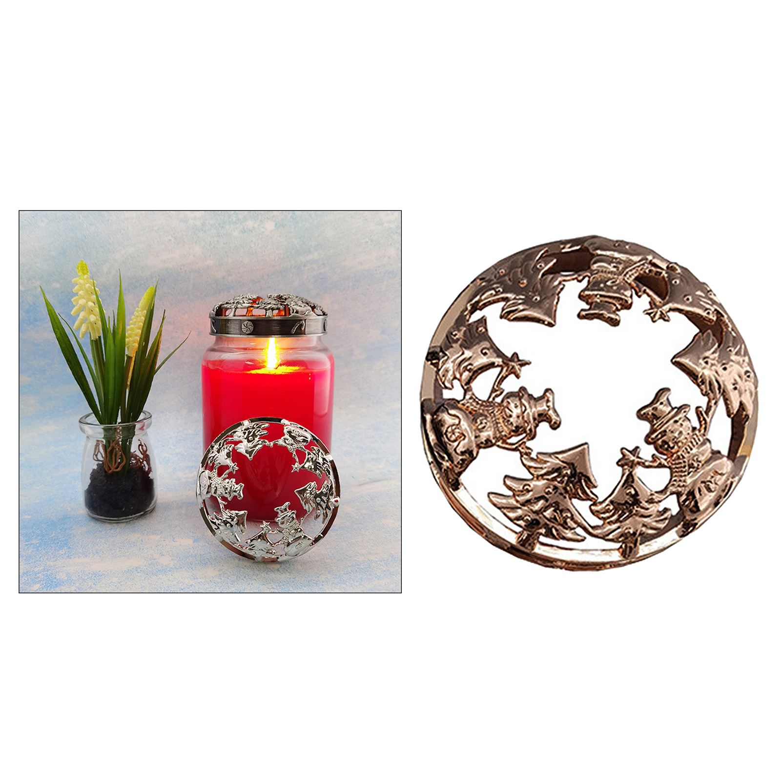 Scented Candle Lid Antique Hollow Out Candle Storage Jar Candle Topper Cover Shade Sleeves Aroma Candle Topper