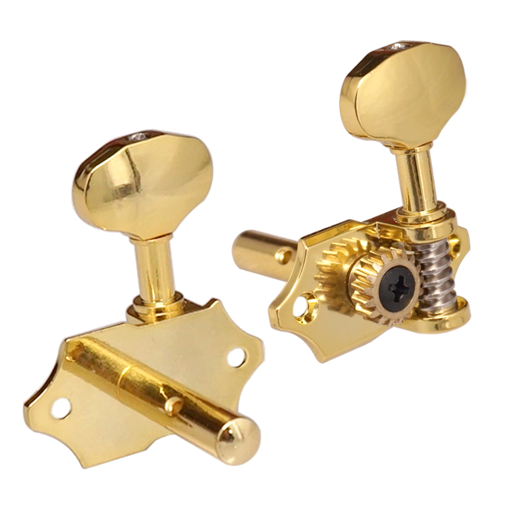 Tooyful 3x Left + 3x Right Gold Acoustic/Classical Guitar Replacement Tuning Pegs Tuning Keys Tuners Gear Ratio: 18:1