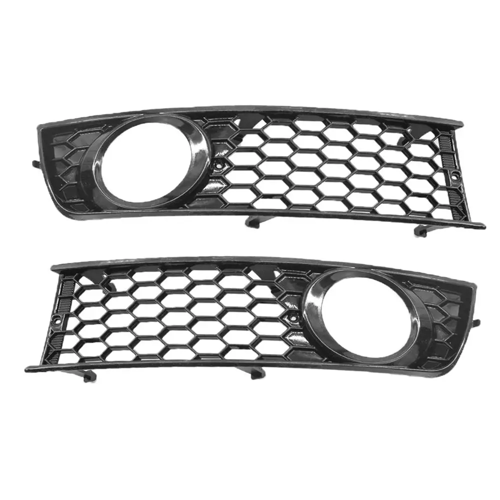 1 Pair Mesh Front Bumper Fog Light Grilles for  A4 B6 Sedan Durable