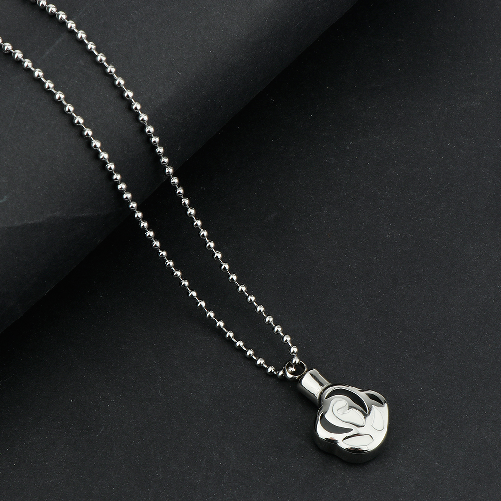Multiple Style Stainless Steel Urn Necklace Pendant with Beaded Chain Cremation Ashes Keepsake Memorial