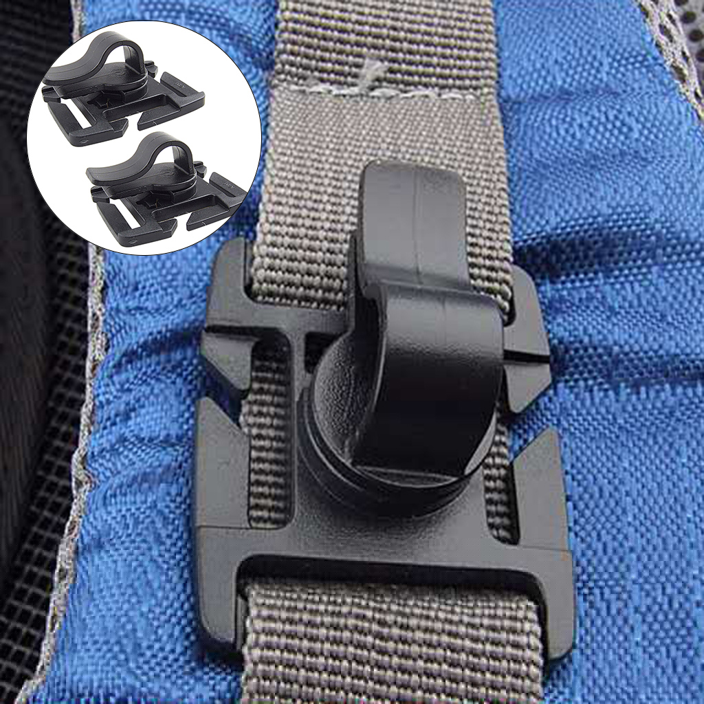 2pcs Drink Tube Clip Water Pipe Hose Clamp Backpack Webbing Buckle Outdoor Camping Hydration Bladder Clip