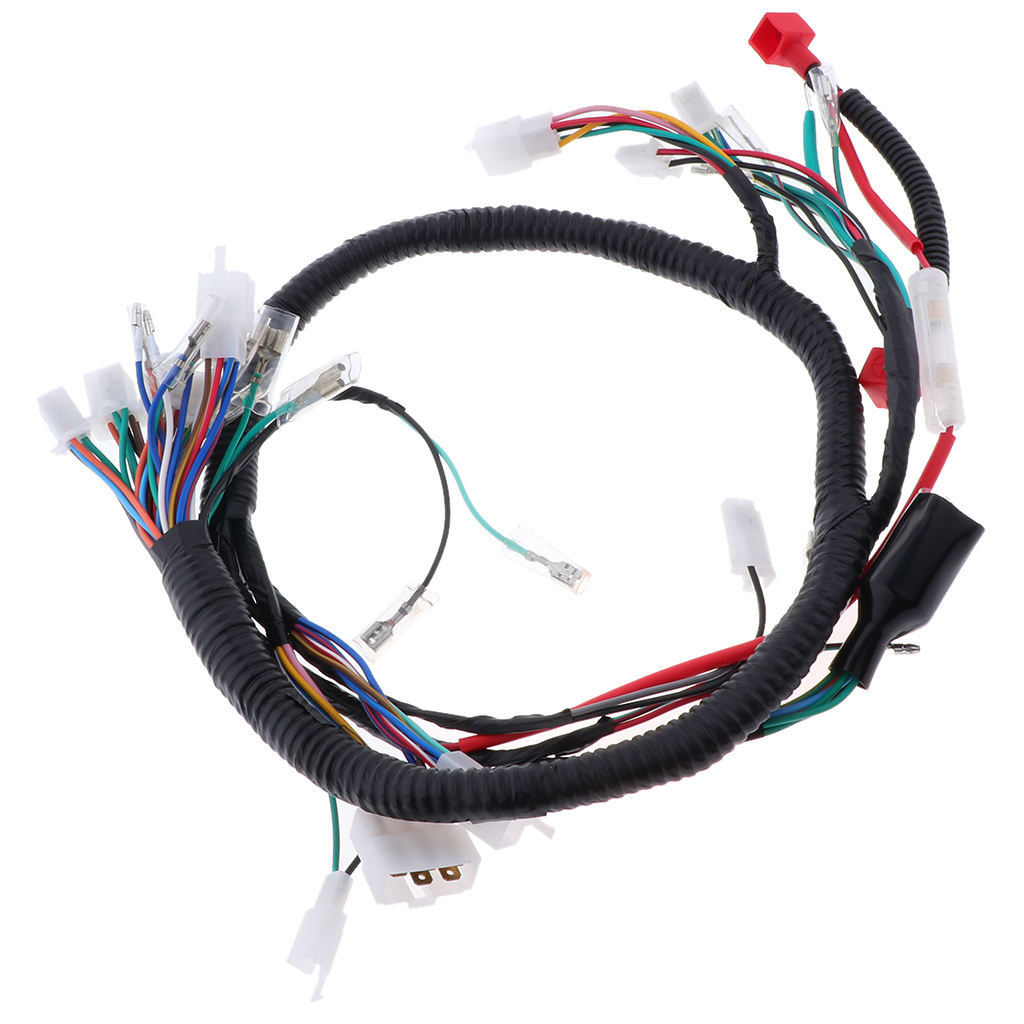 Full Electric Start Engine Wiring Harness Assembly Electrical and Ignition Cable for Scooter Go Kart