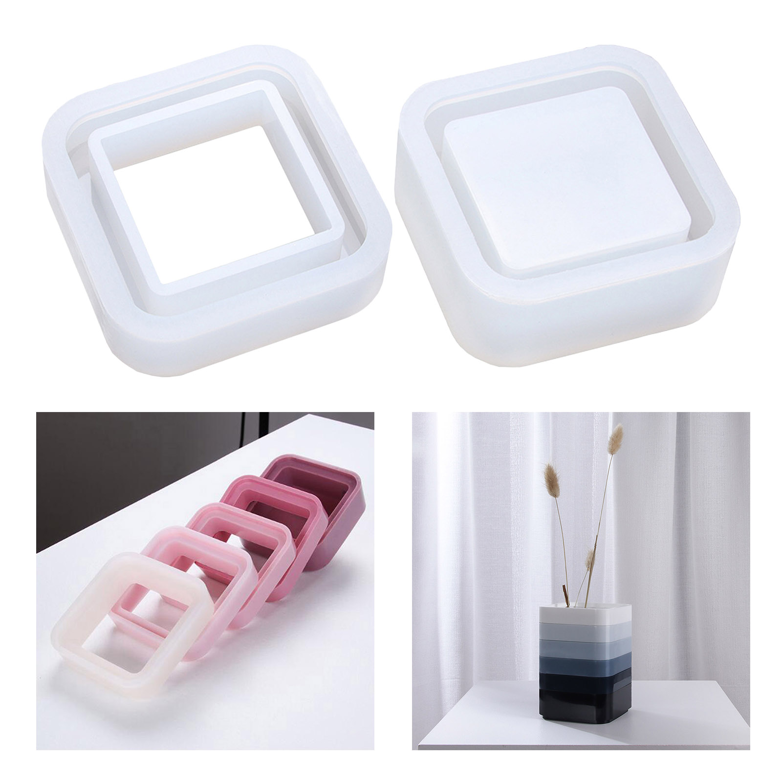 Resin Silicone Mould Jewelry Storage Casting Box DIY Making Mold Square Cylinder Pens Holder Craft Epoxy Resin Crafting Mould