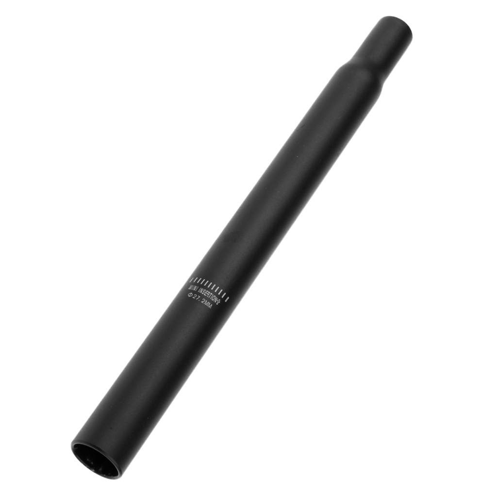 Straight Seatpost 27.2mm 250mm Black Bike  Seat Post Tube Extender - Lightweight & Durable