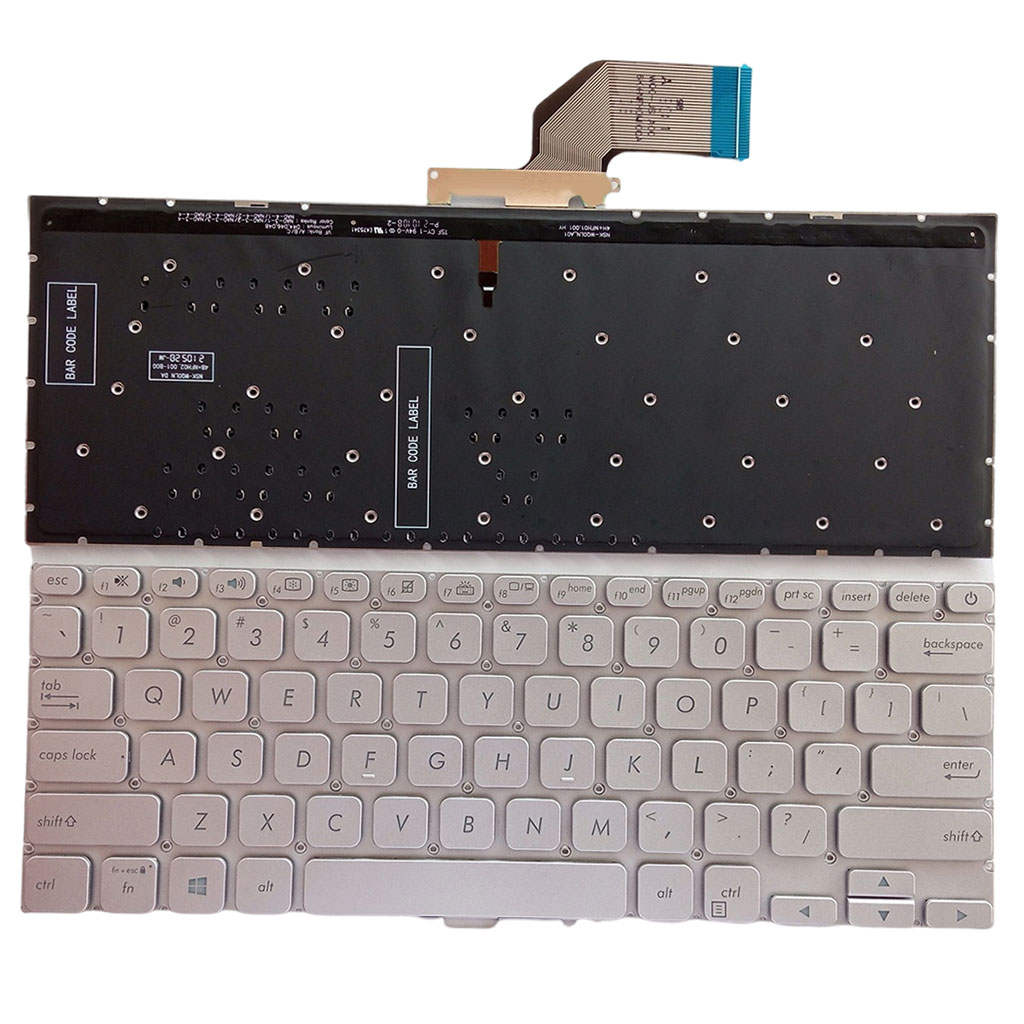 Laptop US Layout Keyboard Silver Replaces for ASUS S403F A403F x403F Durable Premium Easy Install No Frame