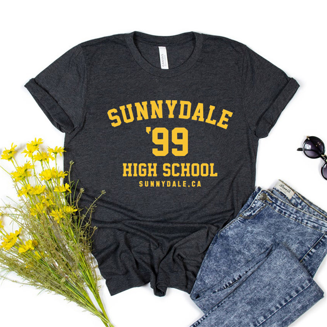 Sunnydale 99 High School Student Unisex T-shirts Sunnydale Summer Fashion Graphic Tee Women Casual Harajuku Shirt Casual Tops image