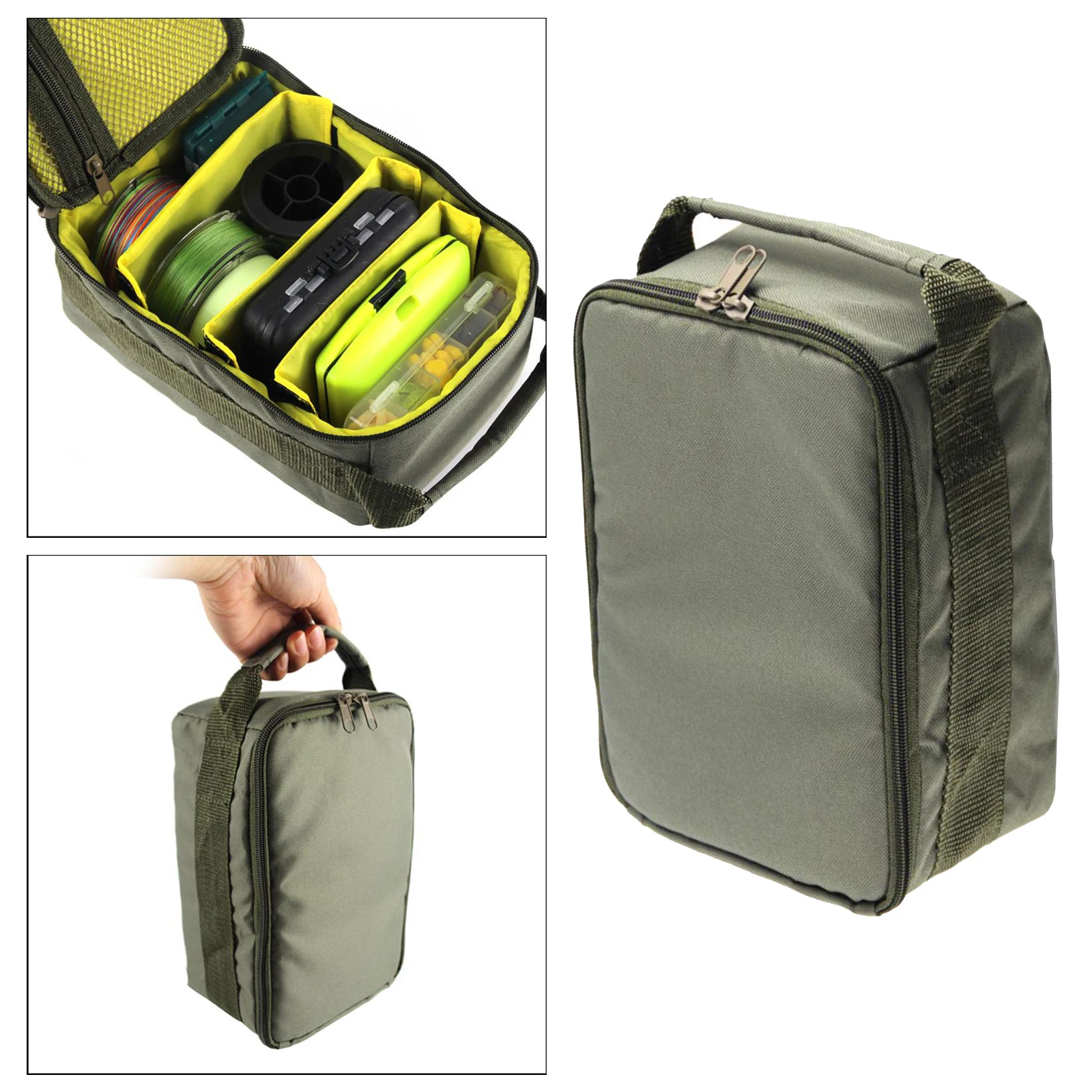 Fishing Tackle Bag Pack Fishing Reel Lure Gears Storage Organizer Pouch Case