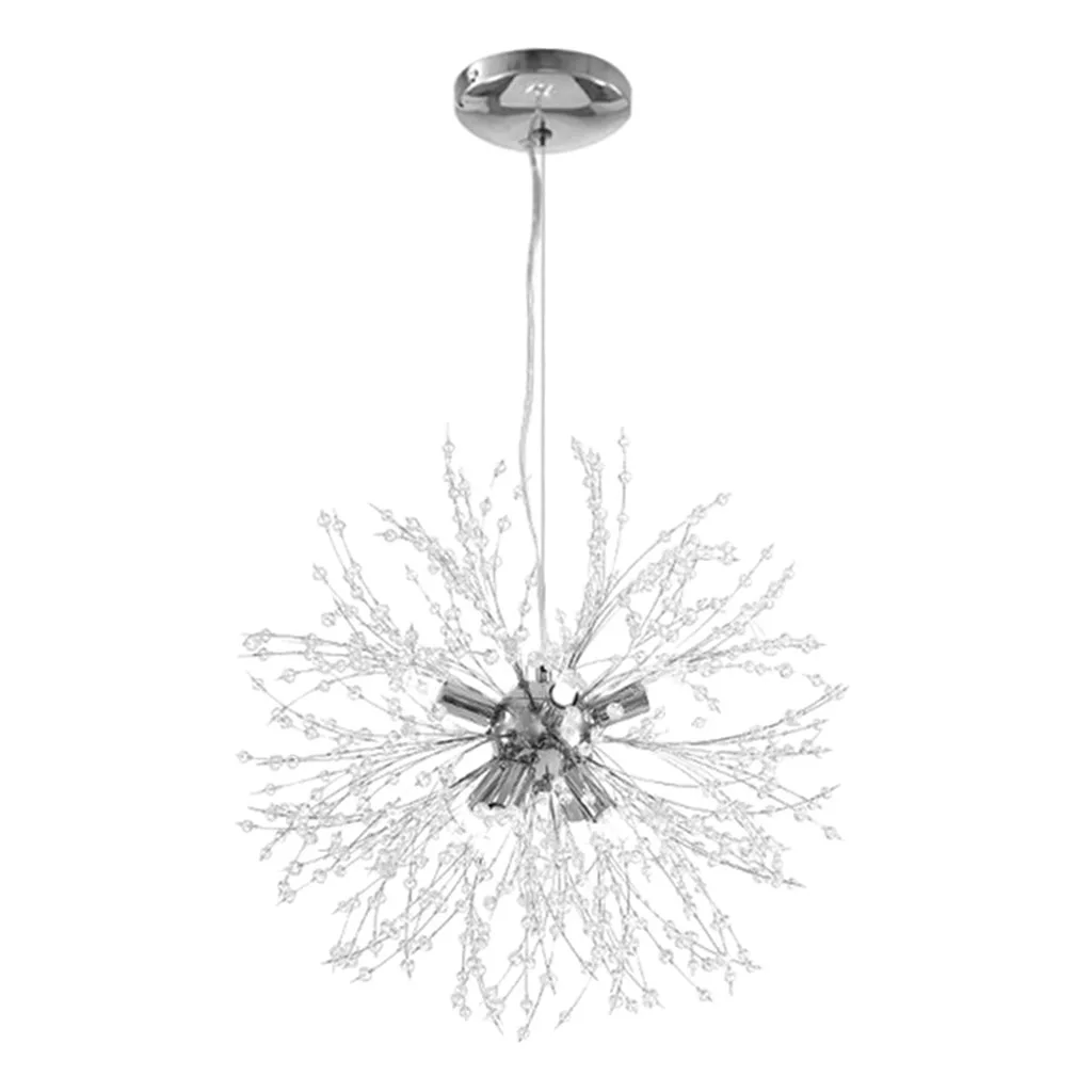 Nordic Dandelions Crystal Chandelier Light LED Pendant Lamp for Living Room