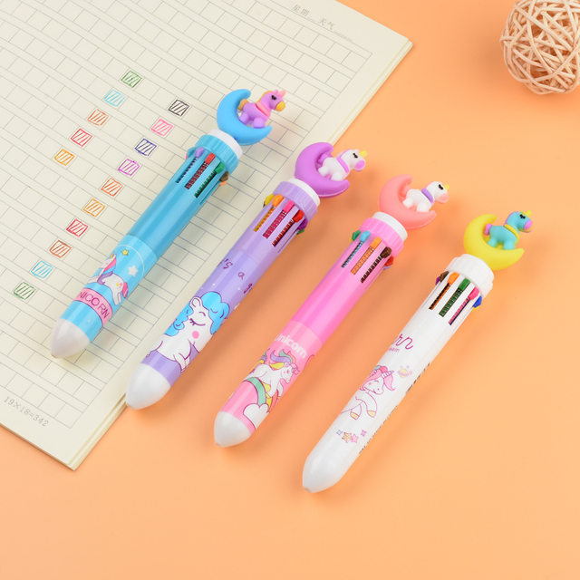 Kawaii Cute Animal Cartoon Chunky Ballpoint Pens 8/10 Color School Office  Supply Stationery Multicolored Pens Colorful Refill 1X