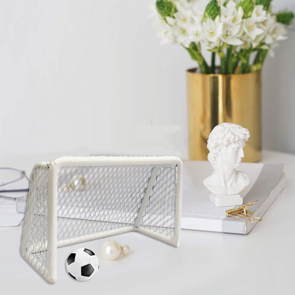 Funny Mini Soccer Ball Goal Kids Game Toy Foosball Gate Birthday Cake Decoration DIY Play Model