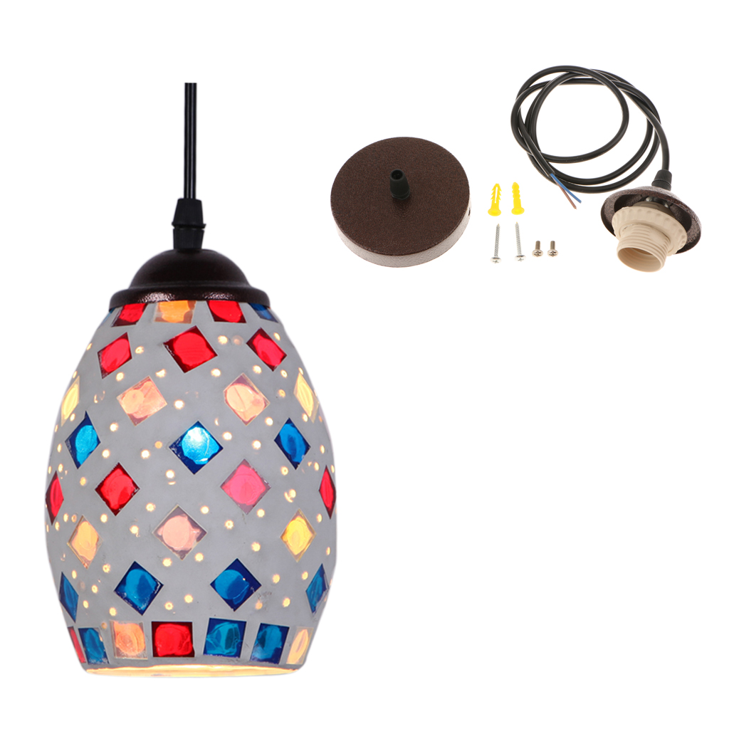 1Pcs Retro Mosaic Style Multicolour Ceiling Pendant Light Shade Lampshade