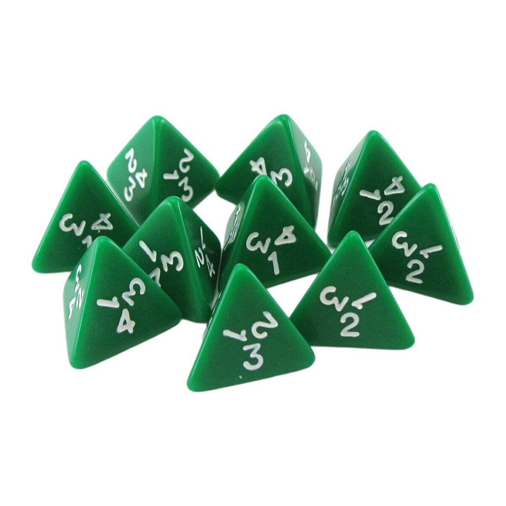 10Pcs Painted D4 Dice Casino Accessories Party Favors Party Supply Props Board Game Gambling Dices for Dnd Adults Game