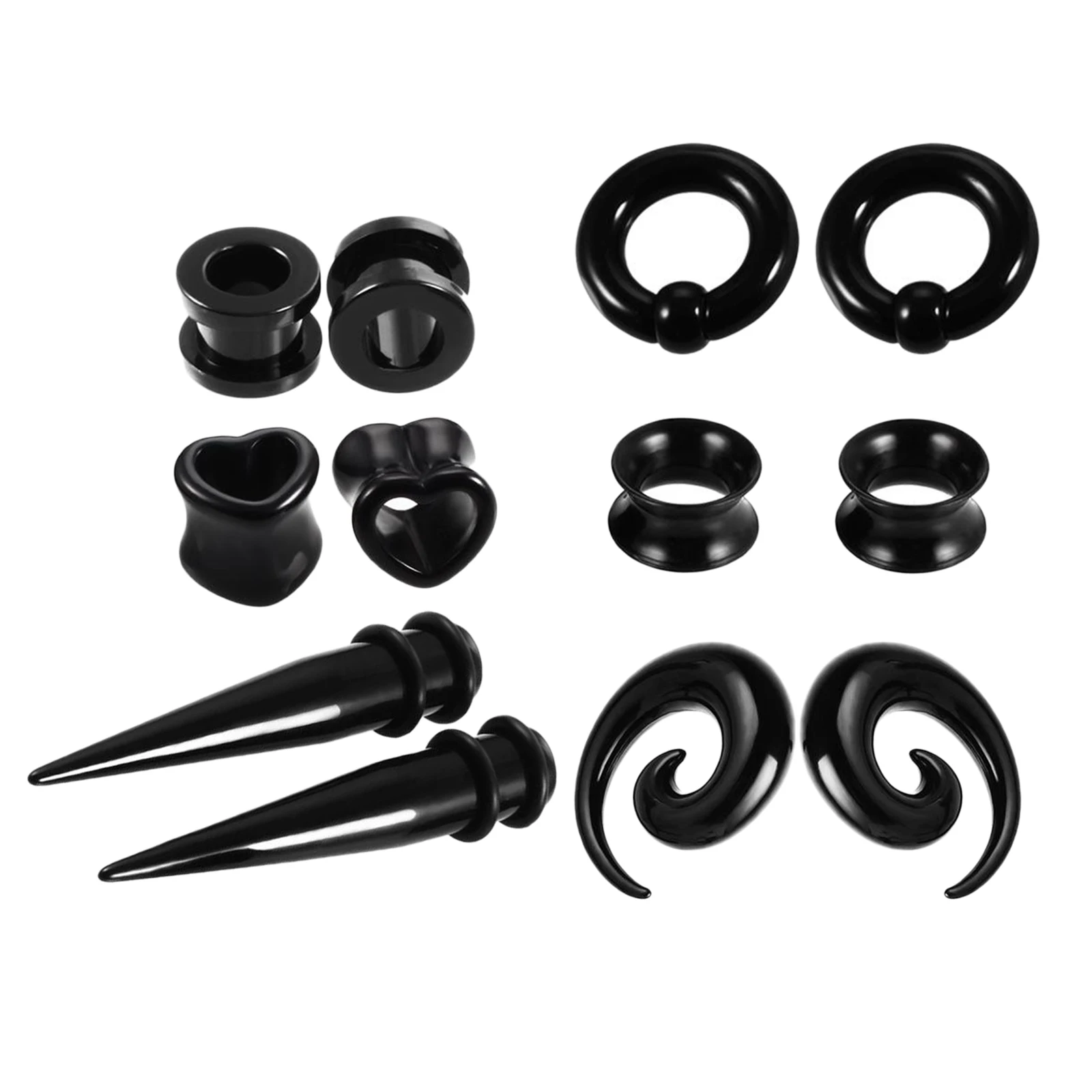 12 Pieces Ear Stretching Kit Set 6/8 / 10mm Acrylic Cone And Plug Body