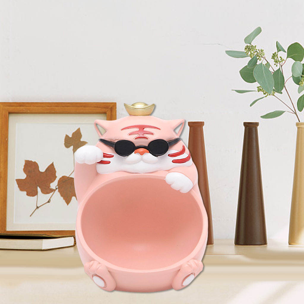 Animal Figurines Key Container Organizer Artware Snack Storage Case for Entryway Office