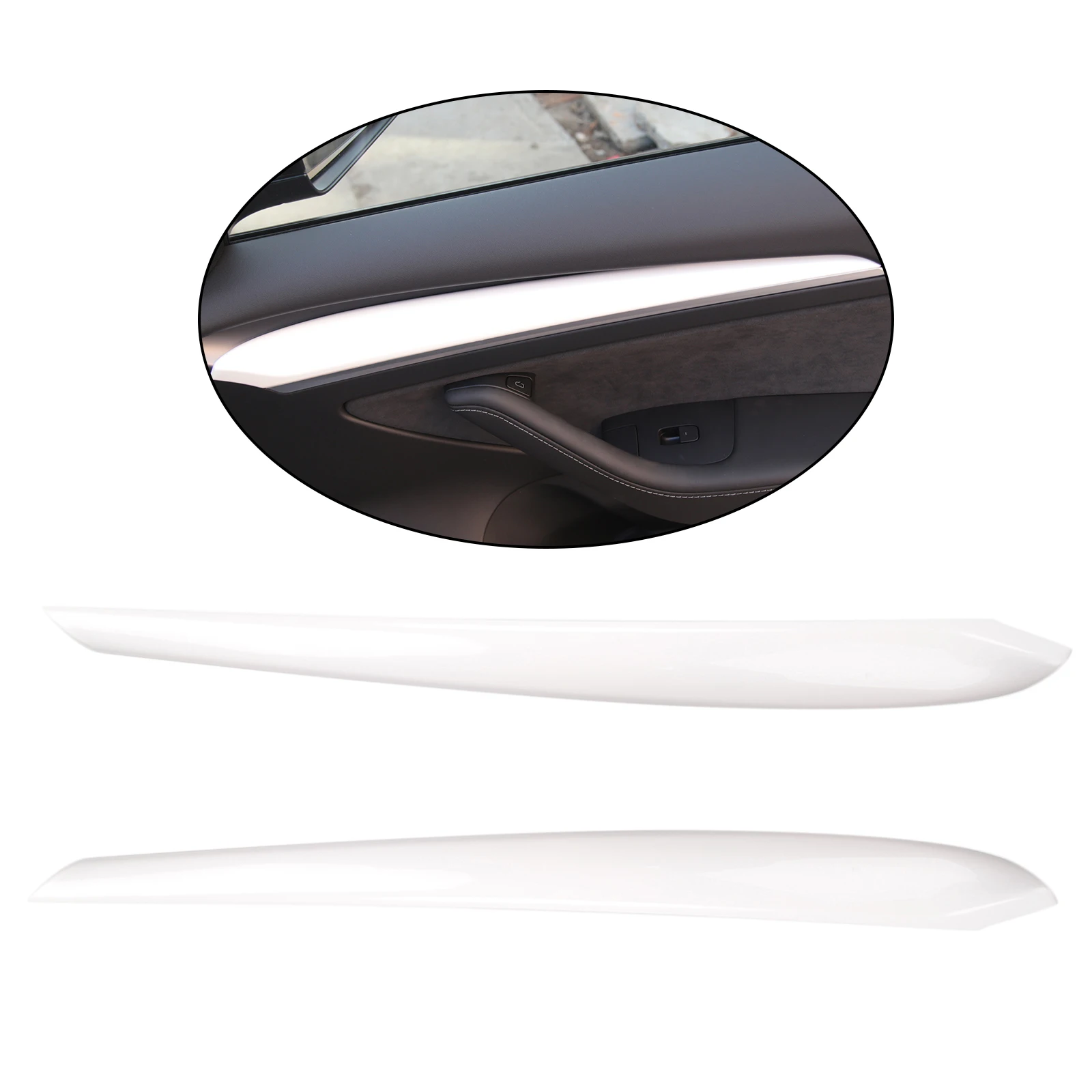 Car Door Inner Panel Molding Trim, Door Cover Trim, Designed for Tesla Model 3/Y Auto Accessories Interior Modification Styling