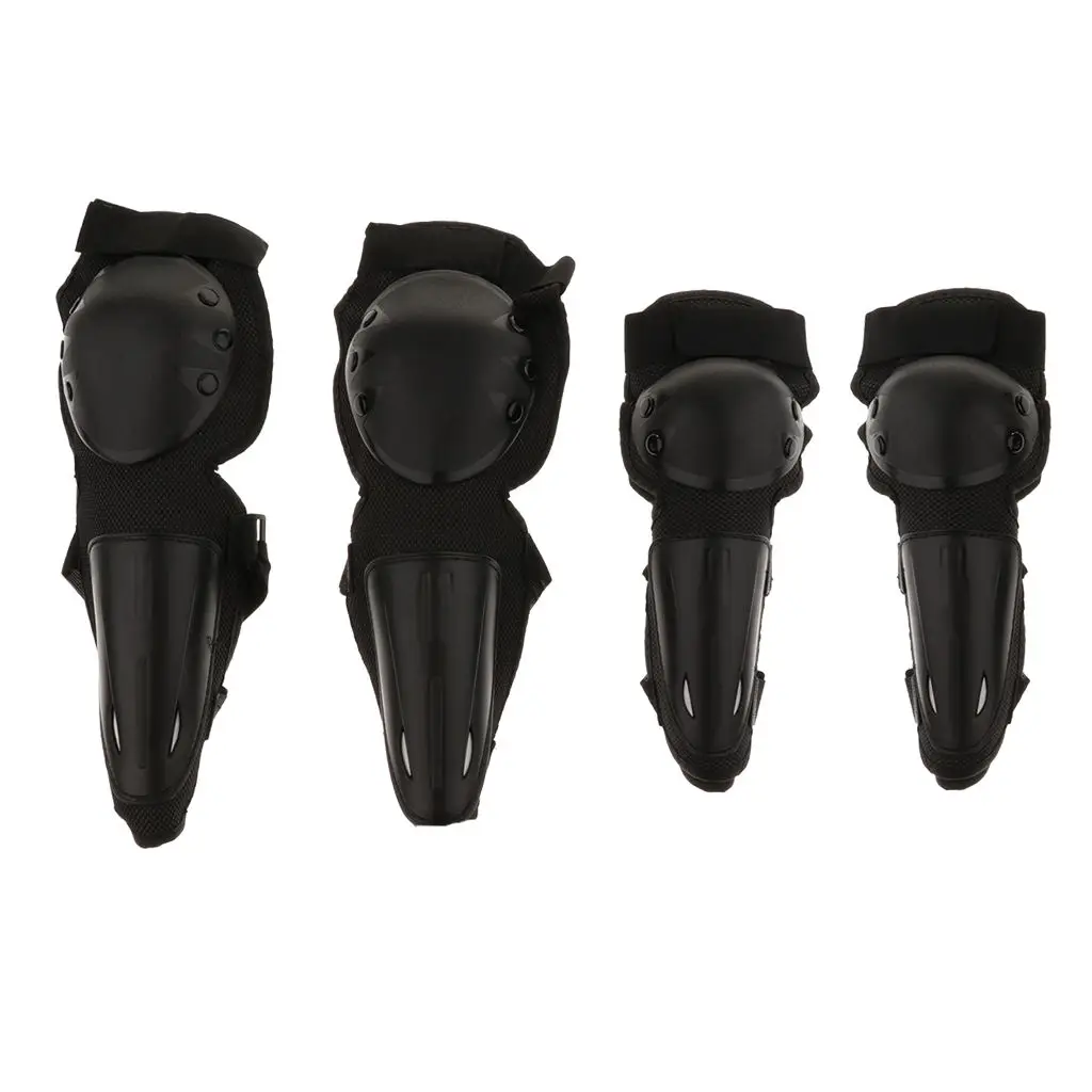 4 Pieces Motorcycle Motocross Racing Elbow Knee Shin Guard Pads Guard Protector Body Protection