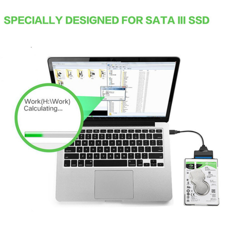 lcckaa sata para cabo usb usb para sata adaptador de até gbps suporte polegadas ssd hdd disco rígido de pinos cabo sata