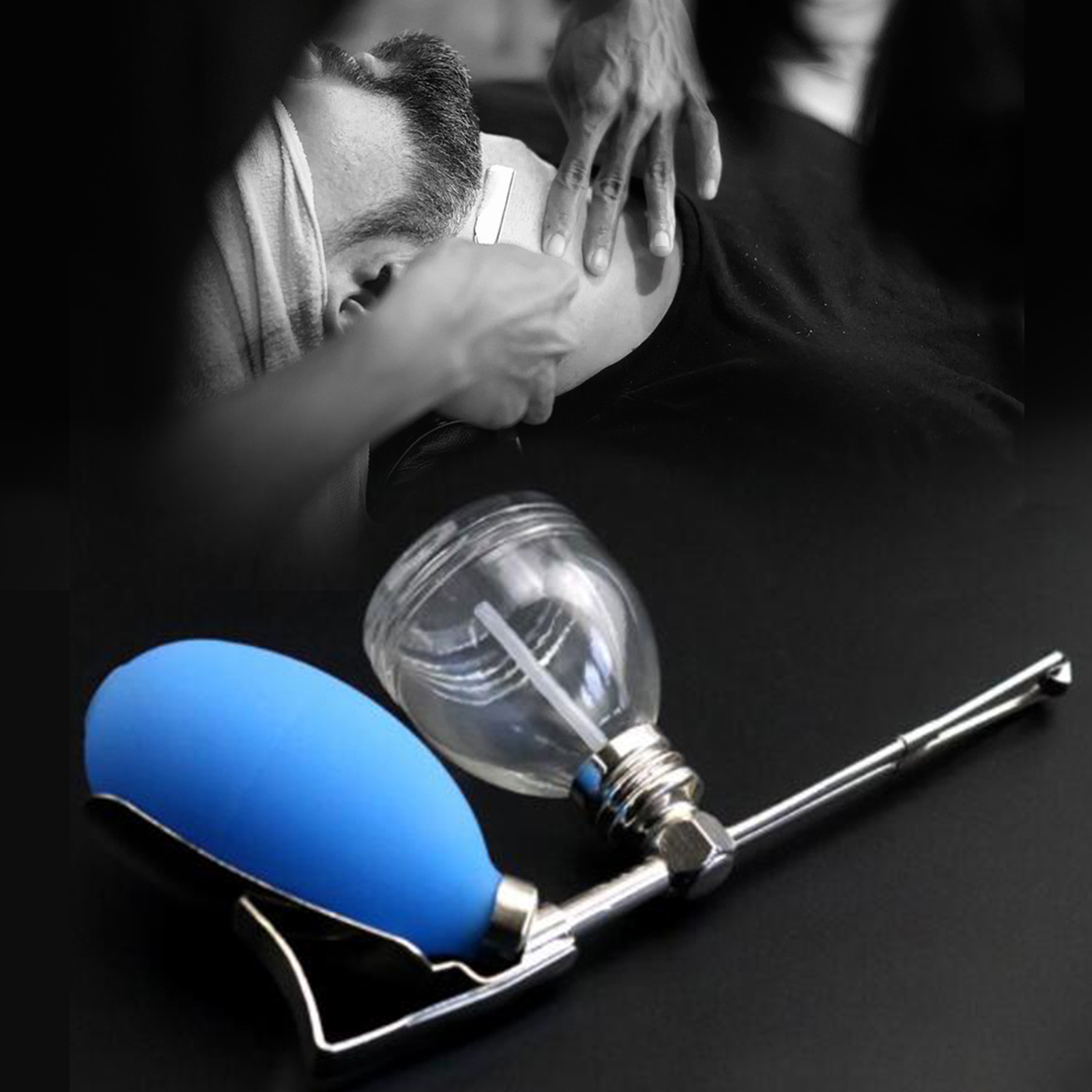 Silicone Powder Blower Puffer, Barbers Talcum Men's aftershave lotion Dispenser Bottle, Hair Fiber Applicator Hair Salon