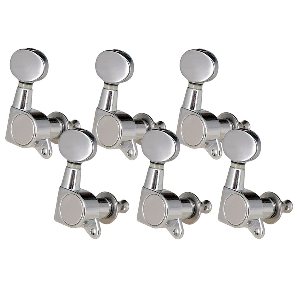 Tooyful 6PCS Guitar String Tuning Pegs Tuners for Acoustic Electric Guitar Musical Instruments 6R Silver