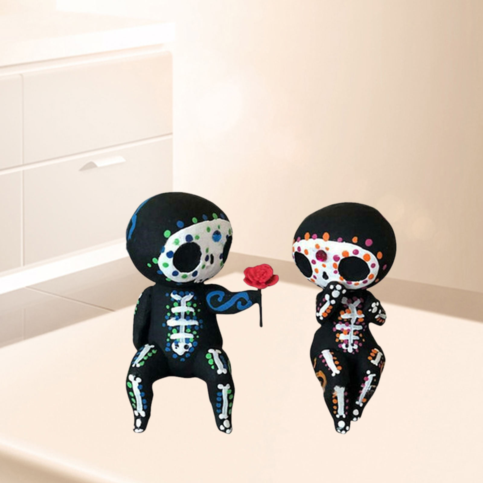 Lovely Resin Sugar Skull Figurine Statue Home Room Desk Decor Ornament Gift