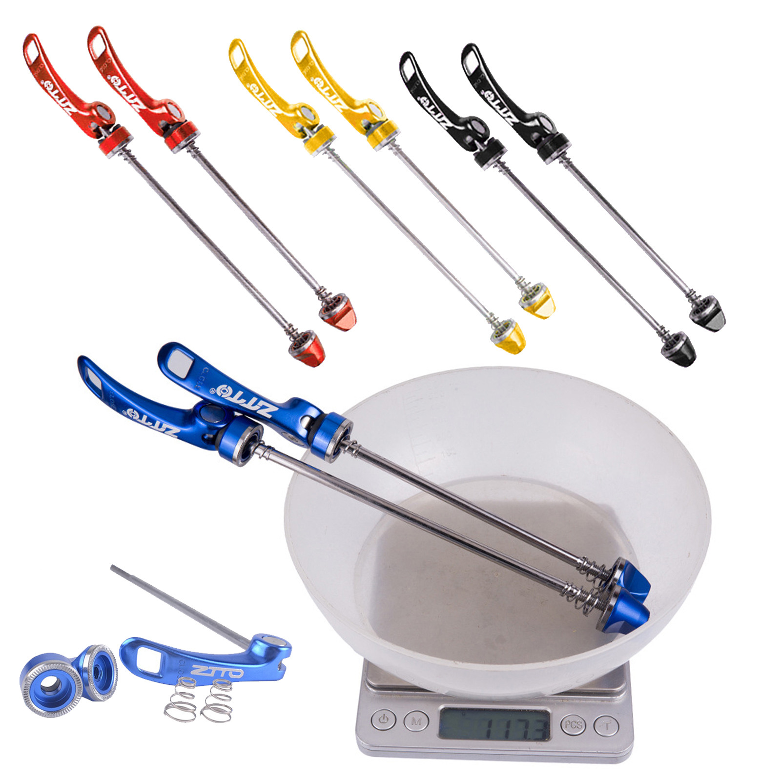 2pcs Mountain Bike Axle Quick Release Wheel Front and Rear Skewers Hubs Wahoo Thru To Adapter Bmx Wheel Mtb Extender