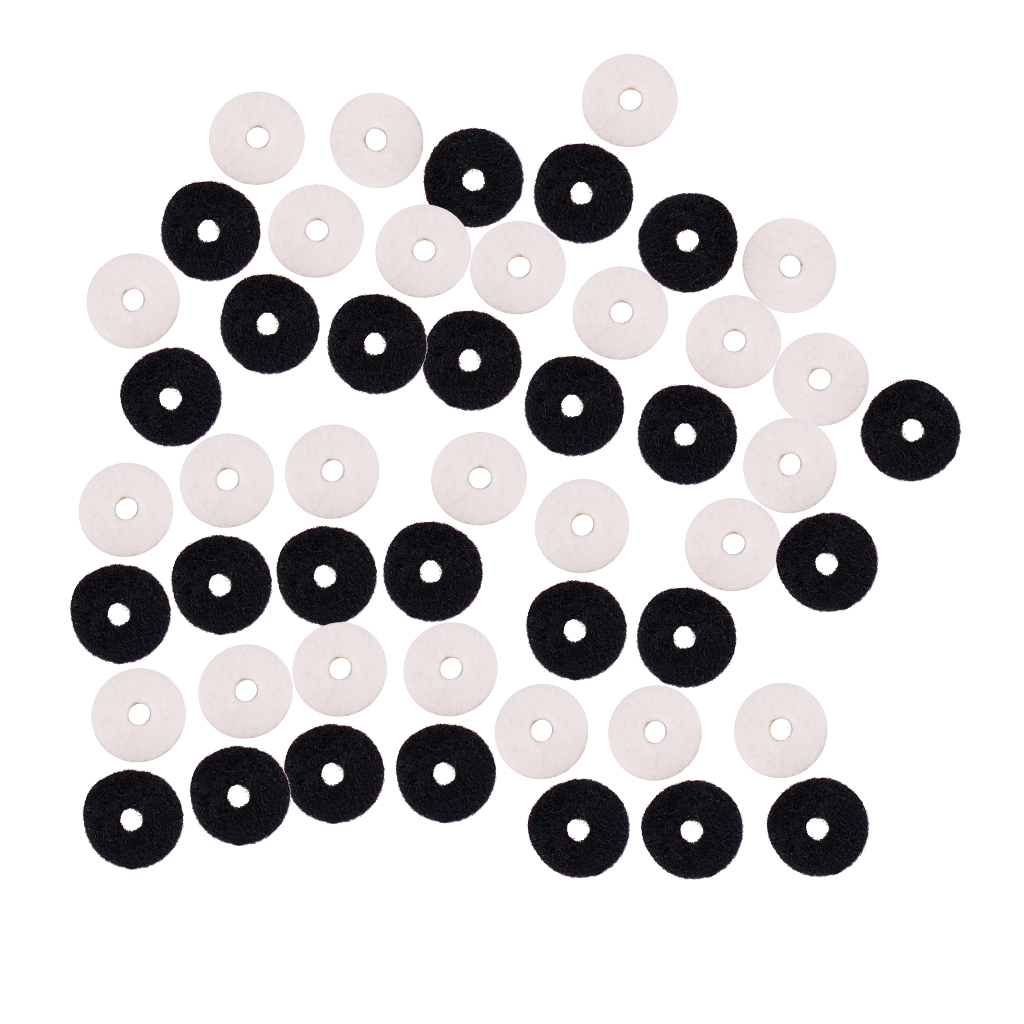Tooyful Finest Pack/50pcs Felt Guitar Bass Strap Lock Washer Gaskets DIY Musical Instrument Accessory
