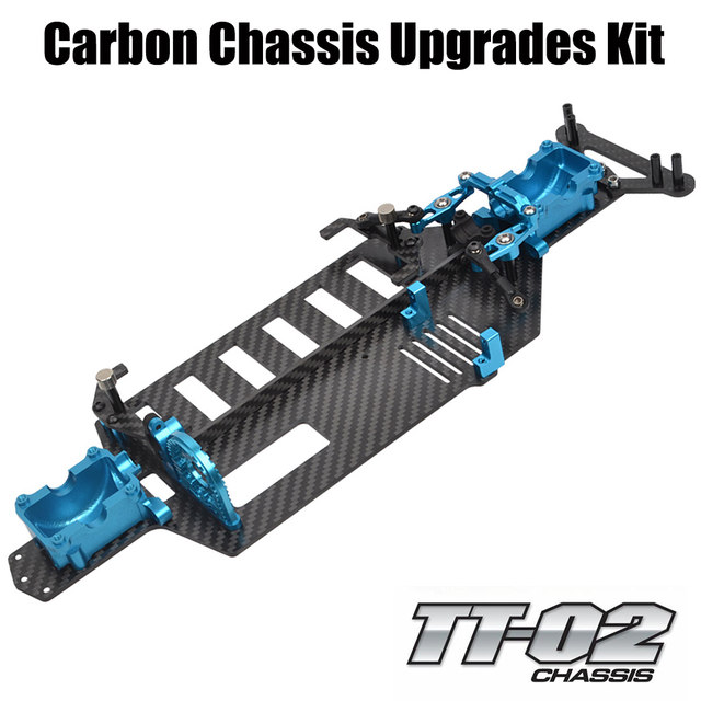 TT-02 Carbon Lower Deck Chassis w/Aluminum Steering Arm Diff Case Fit Tamiya  TT02 TT-02D TT-02SR TT-02RR TT-02S TT-02FT TT-02R