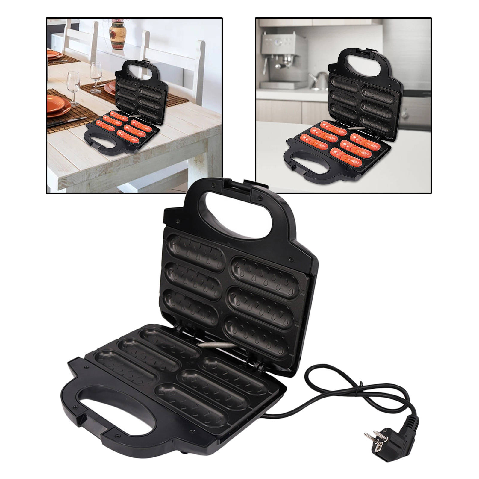 6 Grids Corn Dog Maker Stainless Steel Non-Stick Household Sausage Mold for Kitchen Homemade Hot Dogs
