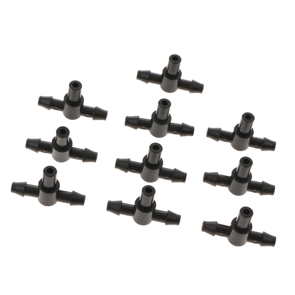 10pcs 4/7Flat T-Type Capillaris Micro Drip Irrigation System Hose Watering