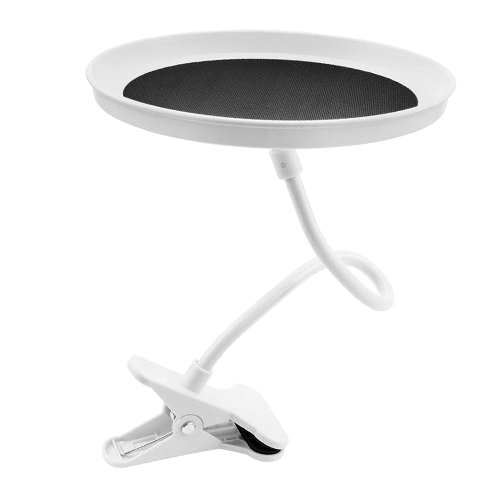 White 360 Swivel Car Travel Tray Food Cup Coffee Table Stand Organizer