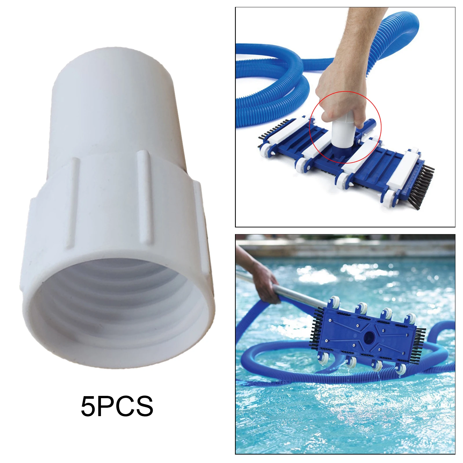 Plastic 5pcs Swimming Pool Vacuum Hose Cuffs, Hose End Connector Durable Swimming Pool Replacement Cuffs