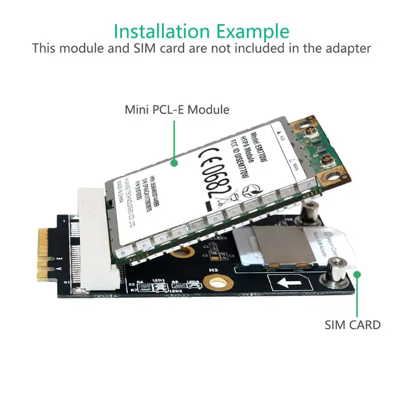 M.2 NGFF WWAN/LTE/3G/4G zu Mini-PCIe Adapter mit SIM-Slot 