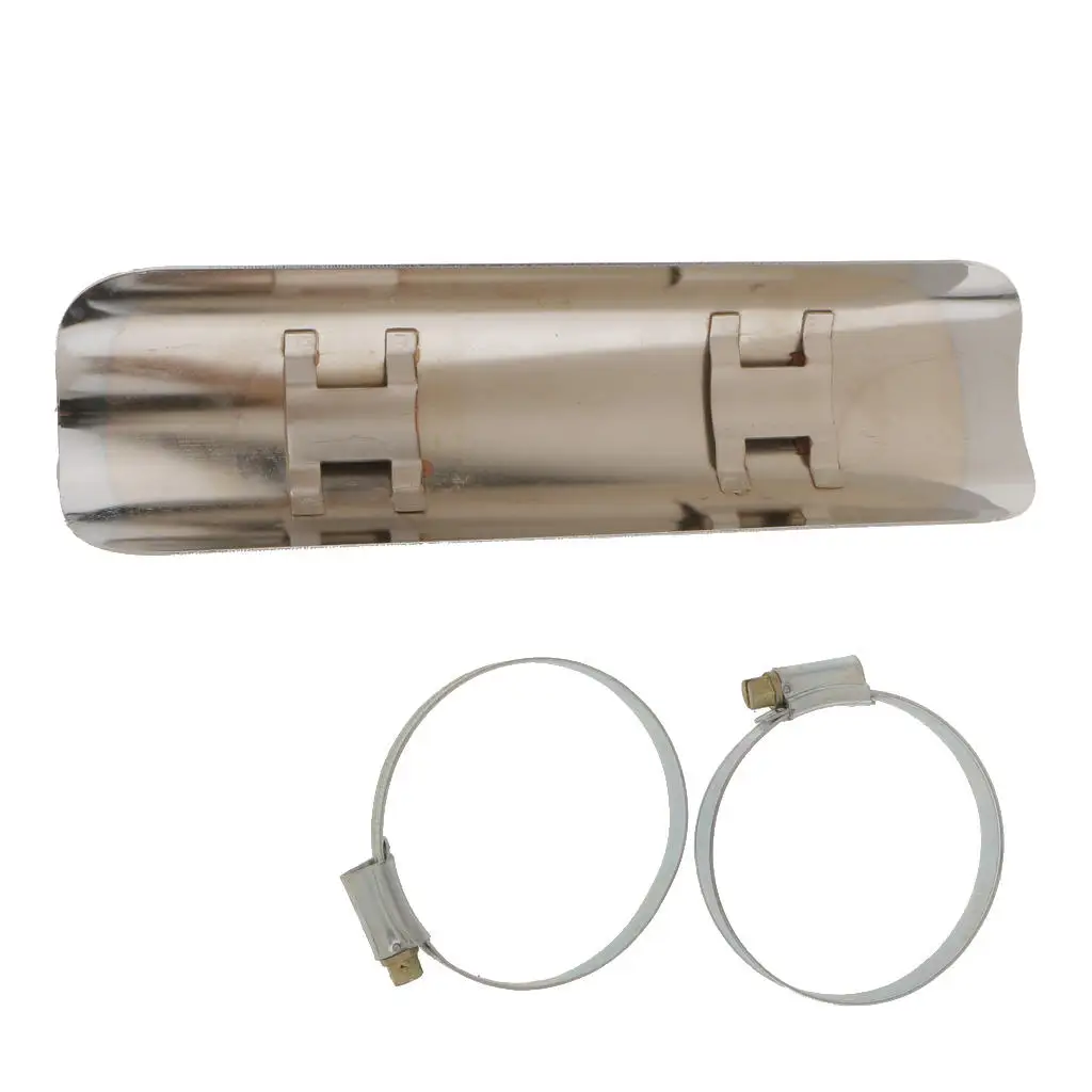 Fashion Plating chrome Exhaust Muffler Tube Heat Shield Rear Cover For Harley White