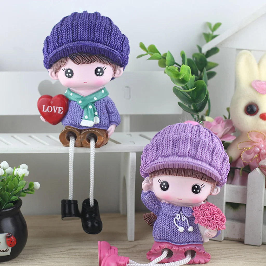 Dangling Figurine Bedroom Hanging Legs Doll Sitter Sitting Lovers Decoration