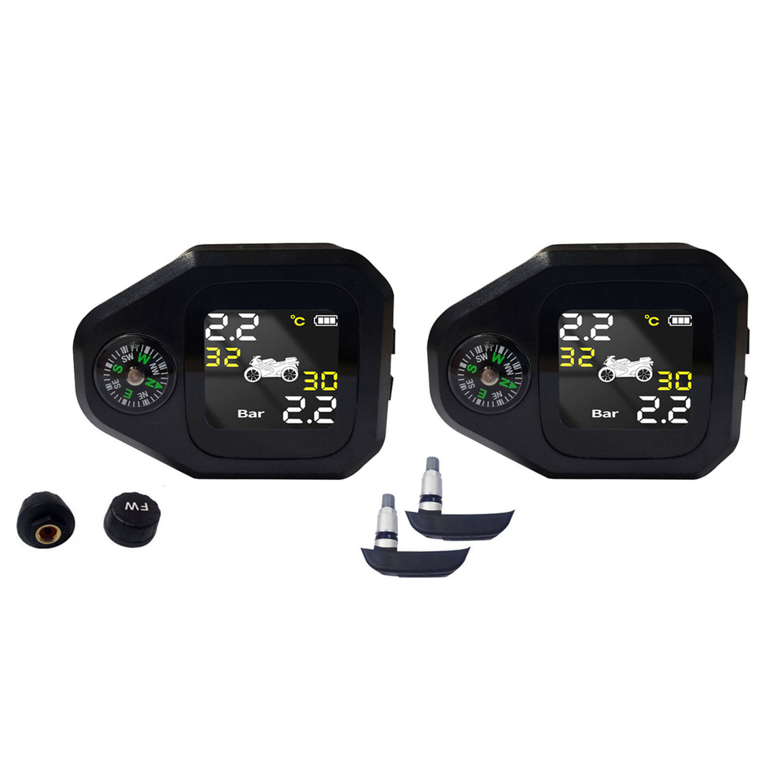 Real Time TPMS Motor Smart Tire Pressure Monitoring System Simple Installation and Setup for Motorcycle Riding Bicycle