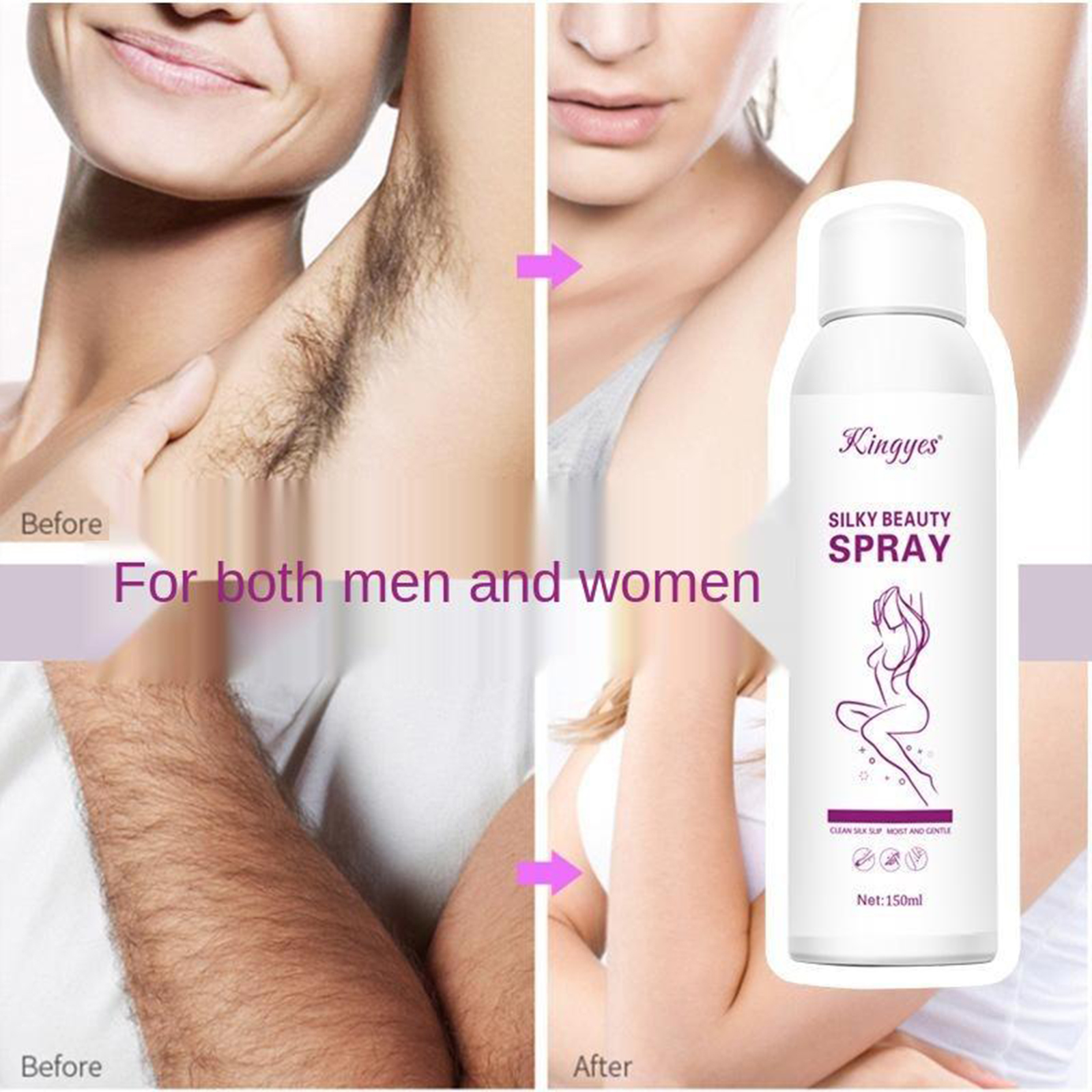  150ml Painless Hair Removal Spray Bubble Depilatory Mousse for Women