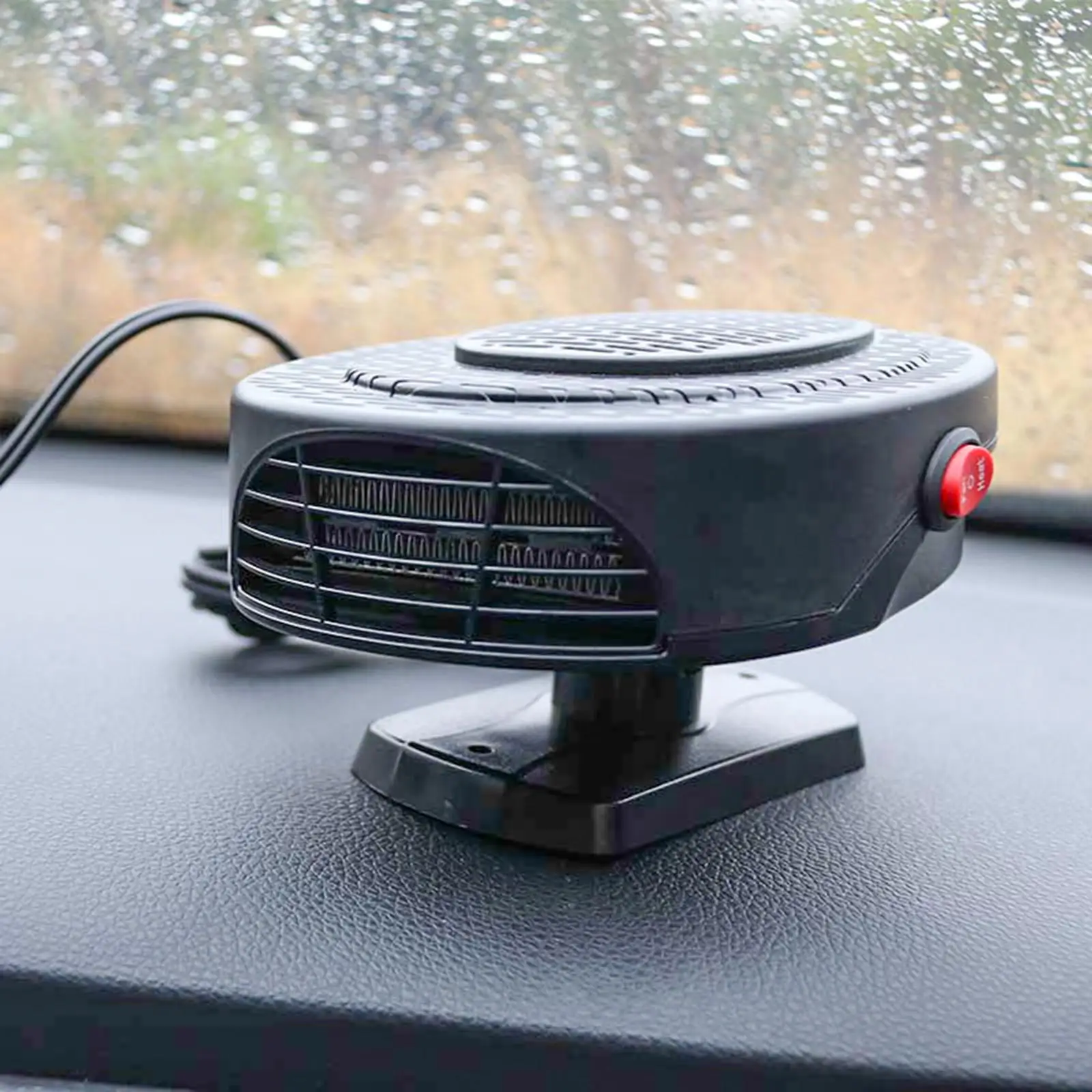 Portable Car Heating Fan 150W Automobile Windscreen 2 in 1 Demister Fit for Car Trailer Thermostat 2 Gear Double-Sided Tape