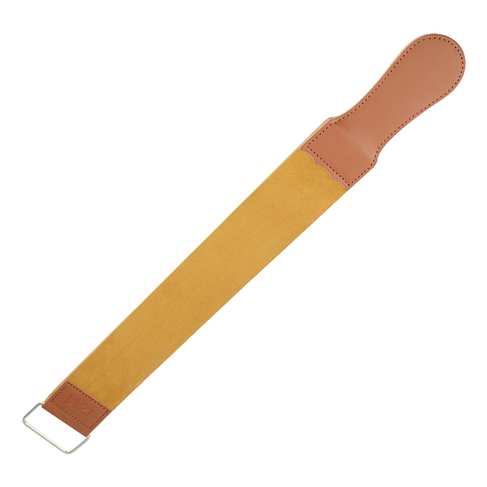 Straight Razor Strop Tension Handle Suede Side Double Layer Sharpening Strap for Shaver
