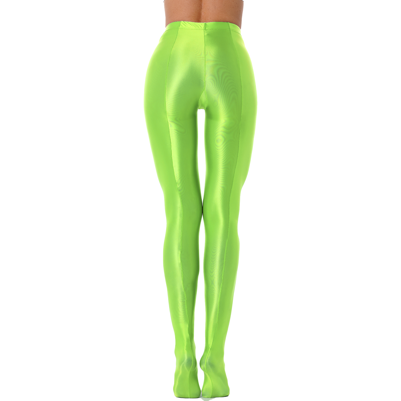 Glossy Ballet Dance Leggings para Mulheres, Meia-calça