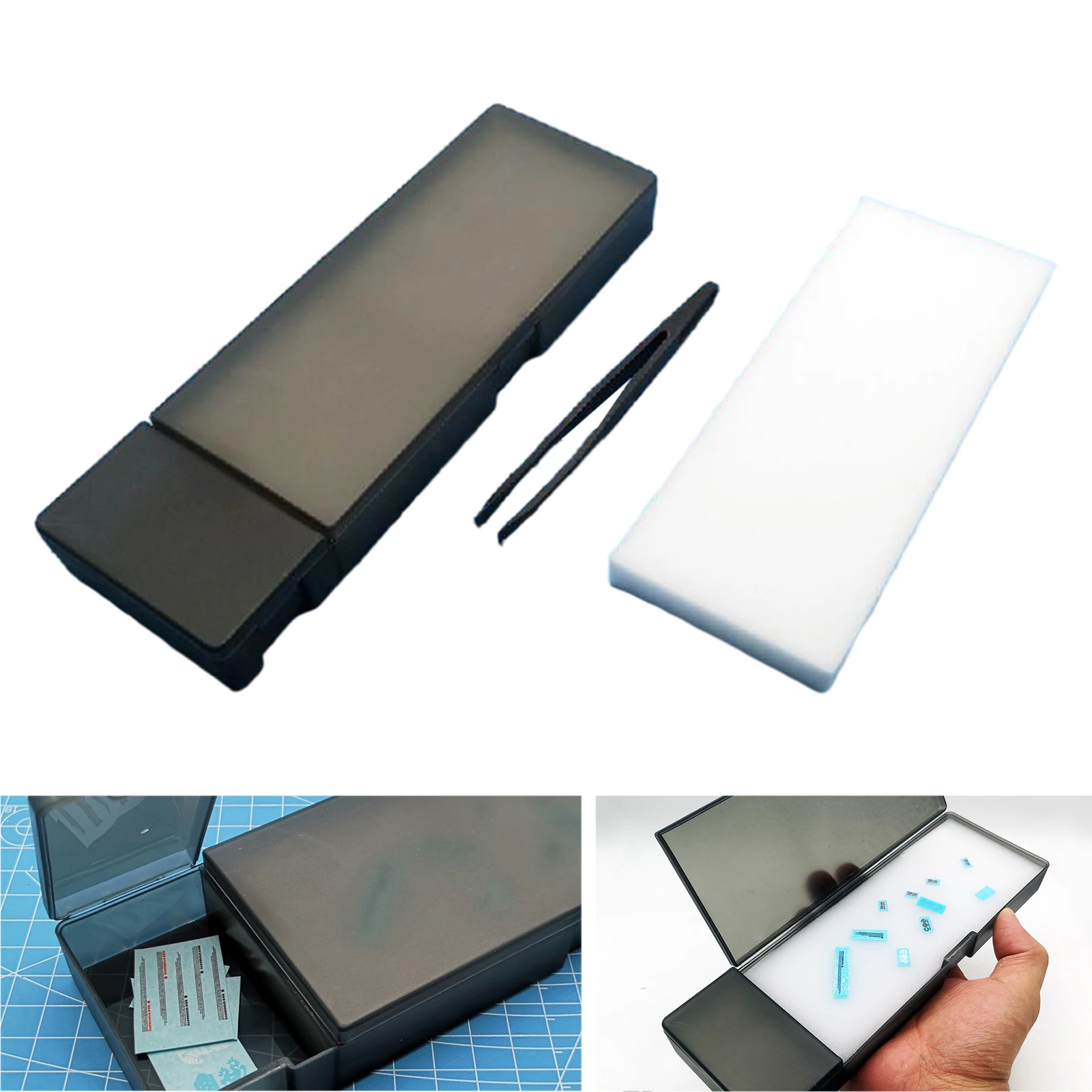 DIY Model Molding Water Decals Sticker Box with Tweezers Decorating Building Hobby Crafts New for Gundam Model Tools Set