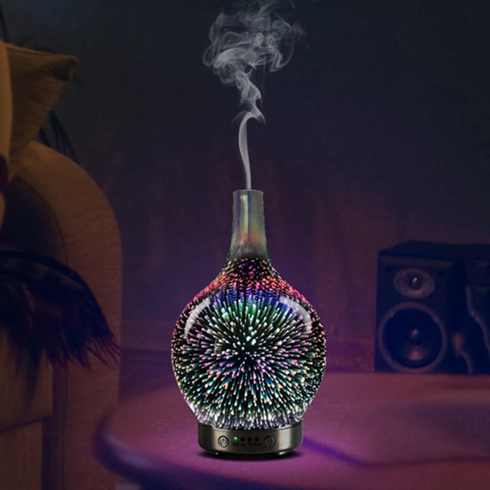 3D Essential Oil Diffuser Quiet Aromatherapy Humidifier Cool Mist with 7 Color Changing Night Light Auto Shut-Off Yoga Leisure