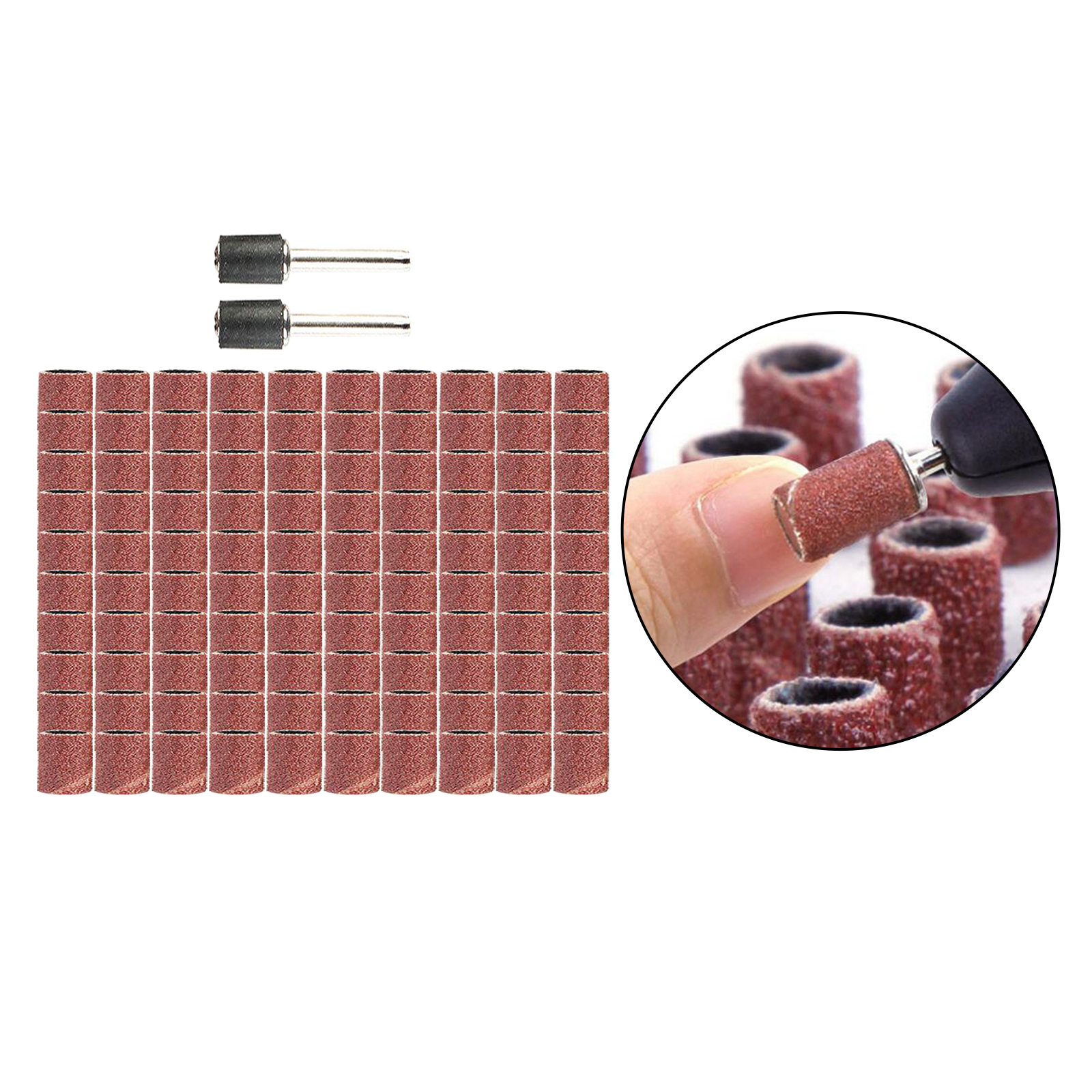 102PCS/ 132PCS Sanding Bands Sanding Band Drum Grit Sandpaper + Mandrel For Sand Shape Groove Woods Fiberglass Rotary Tool