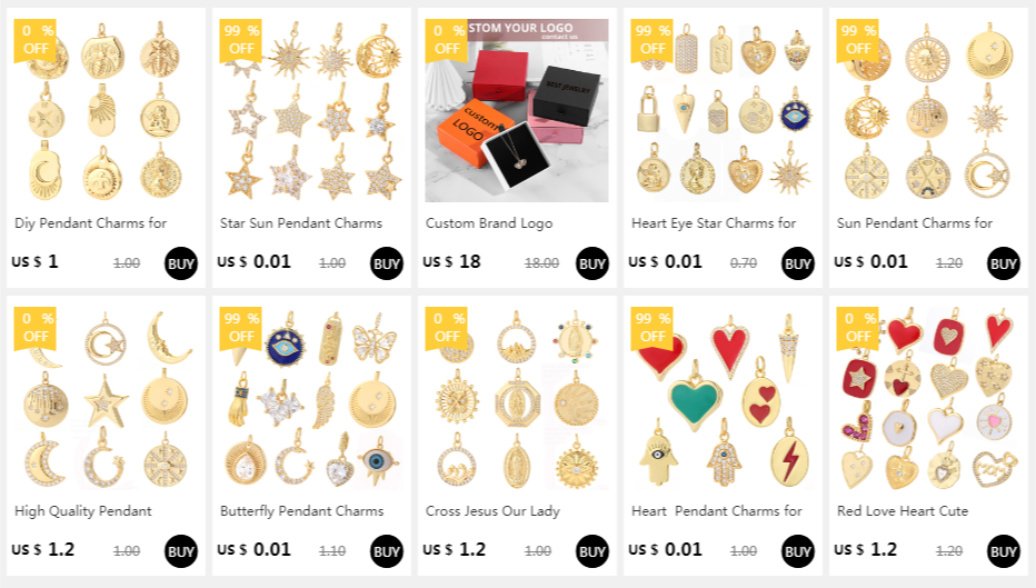 Butterfly Pendant Charms for Jewelry Making Supplies Gold Snake Heart Evil Blue Eye Deisign Charm Diy Earring Bracelet Necklace